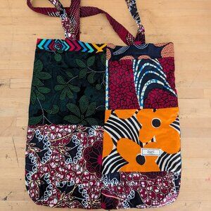Zuri Kenya Handmade 100% Cotton Patchwork Tote Bag African Wax Print Fabric
